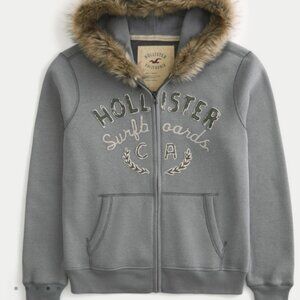 Hollister faux fur hoodie